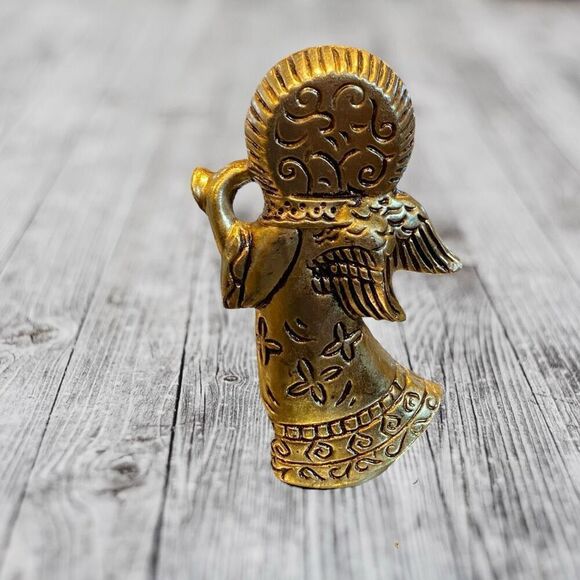 Vintage 1960s Gold Angel Figurines MCM Christmas Decor - Picture 4 of 9